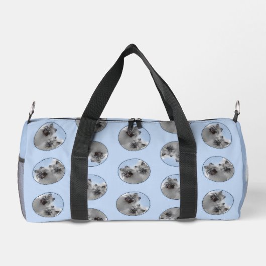 Keeshond Paar van Kees Schilderen Originele Dieren Plunjezak (Achterkant)