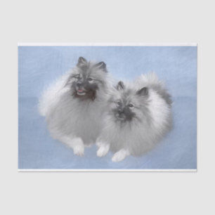 Keeshond Paar van Kees Schilderen Originele Dieren Tissuepapier