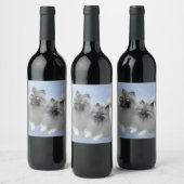 Keeshond Paar van Kees Schilderen Originele Dieren Wijn Etiket (Flessen)