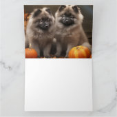 Keeshond Pup Autumn Delight Pompoen Kaart (Binnen)