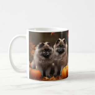 Keeshond Puppy Autumn Delight Pompoen Koffiemok