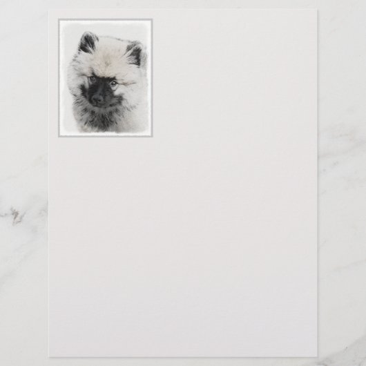 Keeshond Puppy Drawing - Cute Original Dog Art (Voorkant)