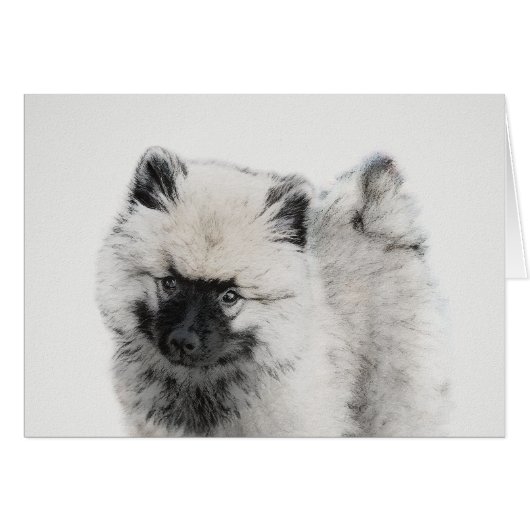 Keeshond Puppy Drawing - Cute Original Dog Art (Voorkant Horizontaal)