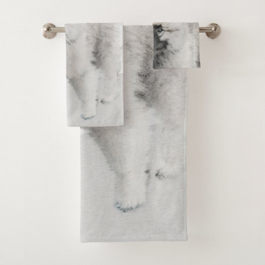 Keeshond Puppy Drawing - Cute Original Dog Art Bad Handdoek (Insitu)