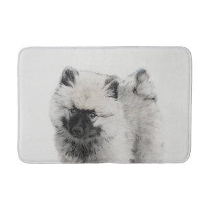Keeshond Puppy Drawing - Cute Original Dog Art Badmat