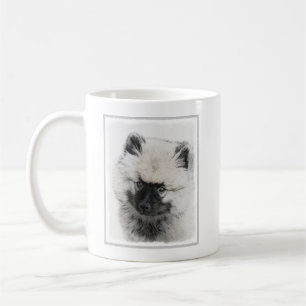 Keeshond Puppy Drawing - Cute Original Dog Art Koffiemok