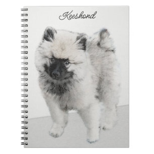 Keeshond Puppy Drawing - Cute Original Dog Art Notitieboek