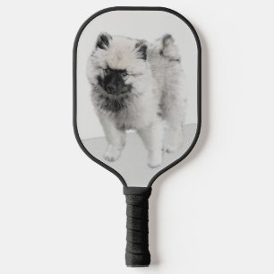 Keeshond Puppy Drawing - Cute Original Dog Art Pickleball Paddle