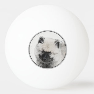 Keeshond Puppy Drawing - Cute Original Dog Art Pingpongballen