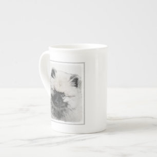 Keeshond Puppy Drawing - Cute Original Dog Art Porselein Kop