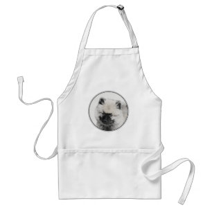 Keeshond Puppy Drawing - Cute Original Dog Art Standaard Schort