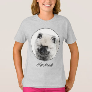 Keeshond Puppy Drawing - Cute Original Dog Art T-shirt