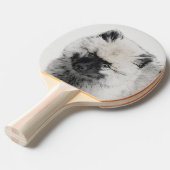 Keeshond Puppy Drawing - Cute Original Dog Art Tafeltennisbatje (Voorkant Gekanteld)