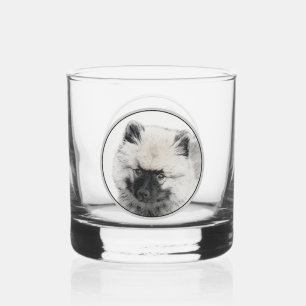 Keeshond Puppy Drawing - Cute Original Dog Art Whisky Glas