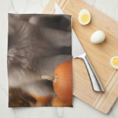 Keeshond Puppy Herfst Delight Pompoen Theedoek (Quarter Fold)