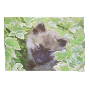Keeshond Puppy in de Garden Painting Originele Kun Kussensloop