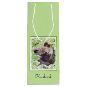 Keeshond Puppy in de Garden Painting Originele Kun Wijn Cadeautas