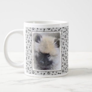 Keeshond Puppy Painting - Cute Original Dog Art Extra Grote Beker