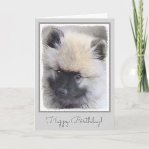 Keeshond Puppy Painting - Cute Original Dog Art Kaart