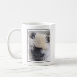 Keeshond Puppy Painting - Cute Original Dog Art Koffiemok