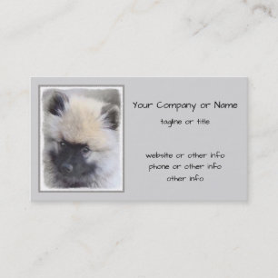 Keeshond Puppy Painting - Cute Original Dog Art Visitekaartje