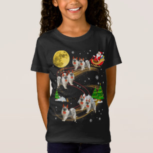 Keeshond Reindeer Kersthond Riding Santa Kerstmis T-shirt