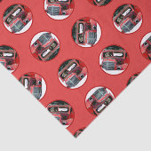 Keeshond Schilderen Kerst Oude Rode Truck Dog Art Tissuepapier (Detail)