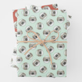 Keeshond Schilderen Kerstmis Puppy door open haard Inpakpapier Vel (In situ)