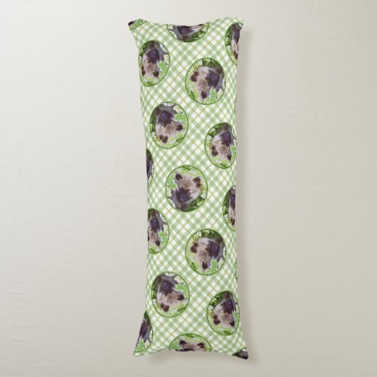 Keeshond Schilderen Puppy in de tuin Originele Kun Lichaamskussen (Voorkant Verticaal)