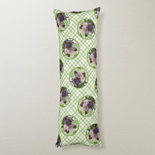 Keeshond Schilderen Puppy in de tuin Originele Kun Lichaamskussen (Achterkant (Verticaal))