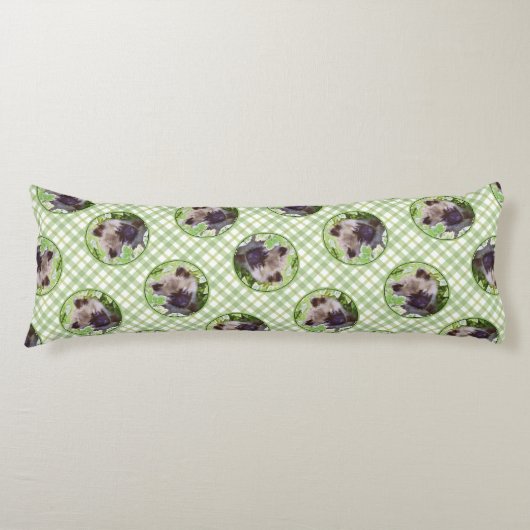 Keeshond Schilderen Puppy in de tuin Originele Kun Lichaamskussen (Voorkant)