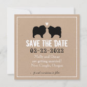 Keeshond Silhouetten Huwelijk Opslag de Datum Save The Date (Voorkant)