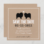 Keeshond Silhouetten Huwelijk Opslag de Datum Save The Date (Voorkant / Achterkant)