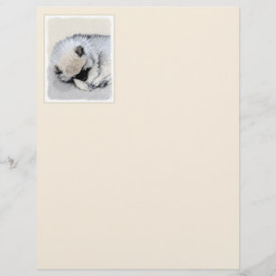 Keeshond Sleeping Puppy Painting