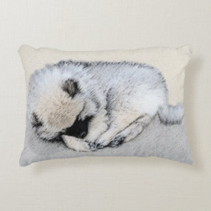 Keeshond Sleeping Puppy Painting Accent Kussen