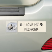Keeshond Sleeping Puppy Painting Bumpersticker (Op auto)