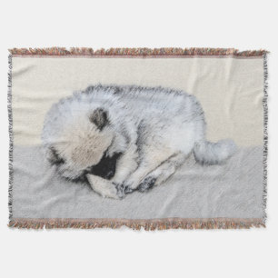 Keeshond Sleeping Puppy Painting Deken