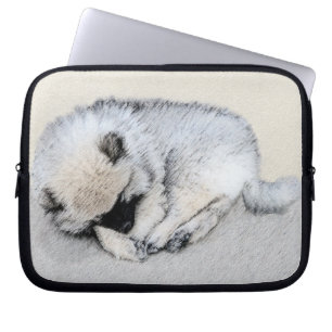 Keeshond Sleeping Puppy Painting Laptop Sleeve