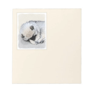 Keeshond Sleeping Puppy Painting Notitieblok