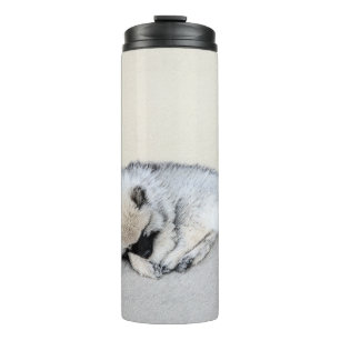 Keeshond Sleeping Puppy Painting Thermosbeker