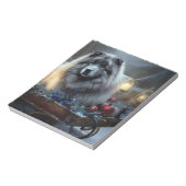 Keeshond Snowy Sleigh Kerst Decor Notitieblok (Gedraaid)