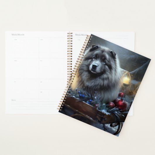 Keeshond Snowy Sleigh Kerst Decor Planner (Display)