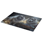 Keeshond Snowy Sleigh Kerst Decor Snijplank (Hoek)