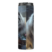 Keeshond Snowy Sleigh Kerst Decor Thermosbeker (Achterkant)