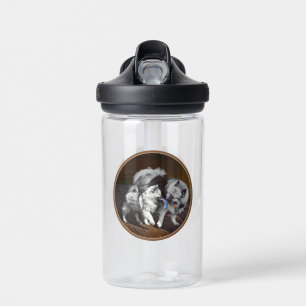 Keeshond speeltijd schilderij - Cute originele hon Waterfles