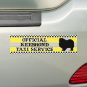 Keeshond Taxi Service Bumpersticker (Op auto)