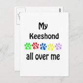 Keeshond wandelingen ontwerp briefkaart (Voorkant / Achterkant)