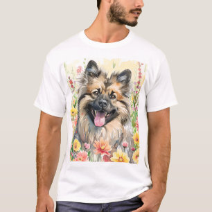 Keeshond Watercolor Heren T-Shirt