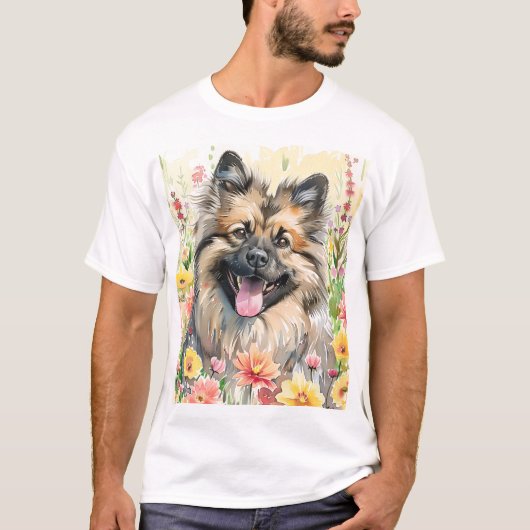 Keeshond Watercolor Men's T-Shirt (Devant)