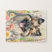 Keeshond Watercolor Puzzle (Horizontal)